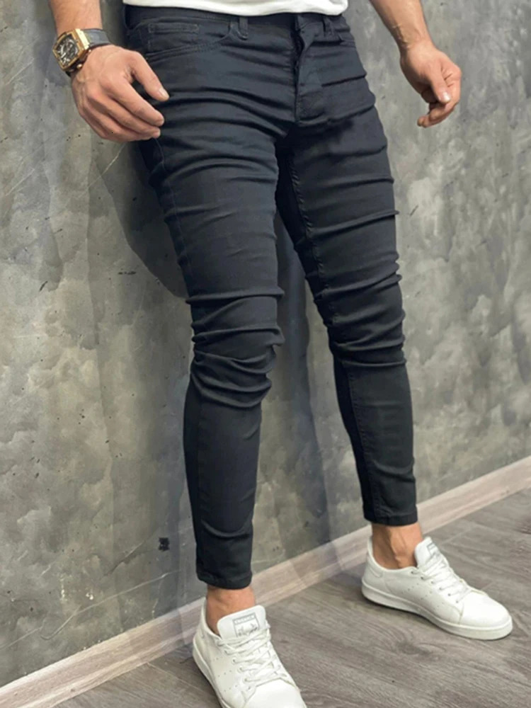 Fashion Men Casual Pants Stretch Jeans Skinny Vintage Wash Plus Size Jean Slim Clothing Male High Quality Hip Hop Denim Trousers 250214