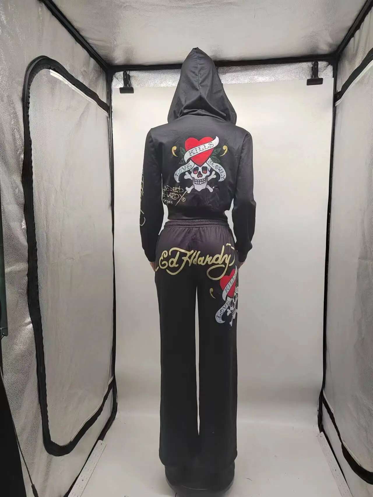 Women Y2k Zipper Tracksuit Short Cardigan High Waist Straight Pants Hip Hop Fashion Autumn Sweatshirt Sweatpant Two Piece Sets