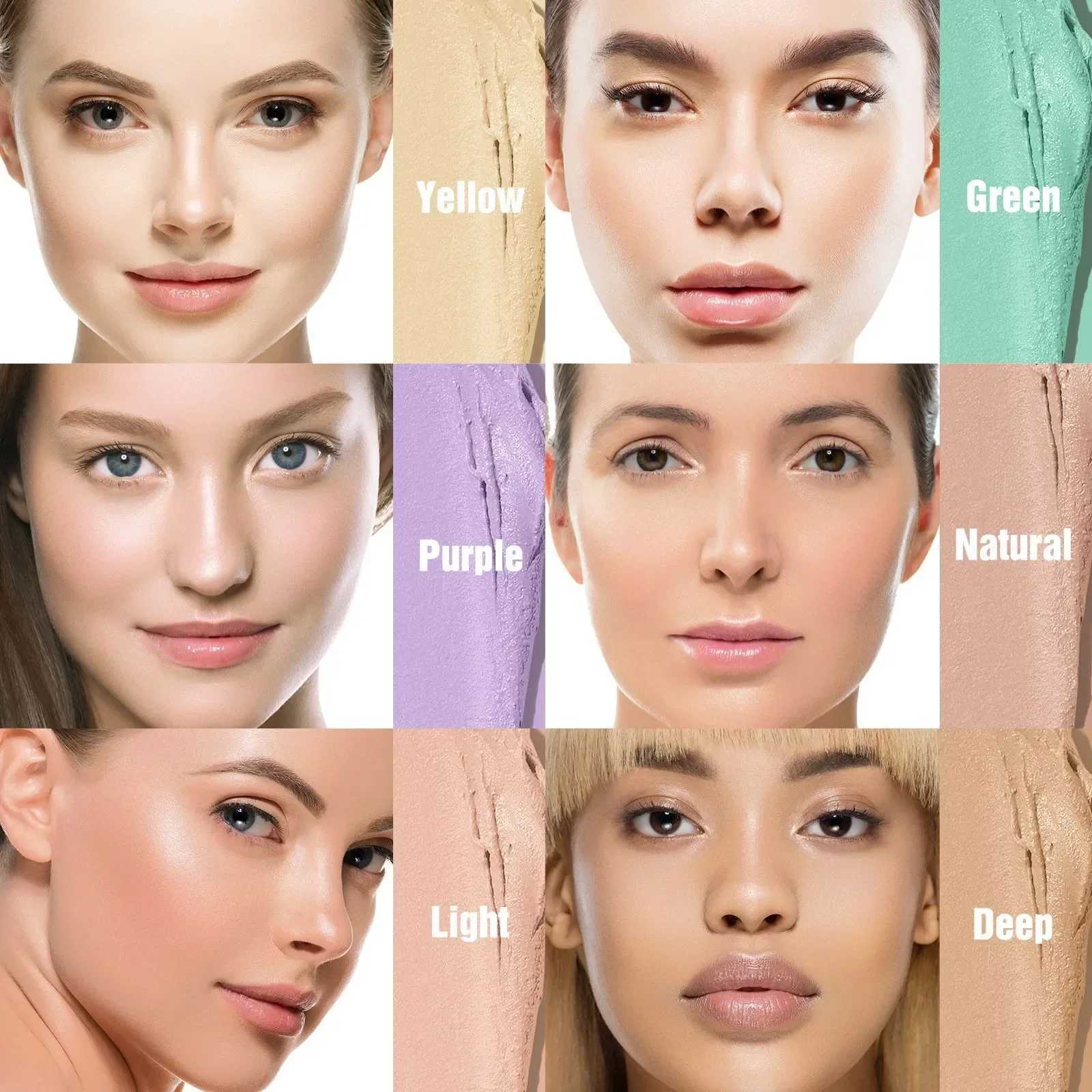 Nude Facial Foundation Color Correcting Concealer Stick Green Purple Contour Full Coverage Oil Control Brighten Skin MakeupXJ250217