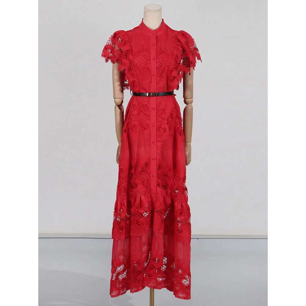 Elegant Women's Lace Splliced Dresses Round Neck High Waist Long Sleeve Slim Evening Dress Female Spring 2025 New