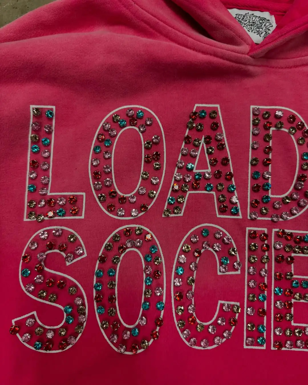 Y2k Retro Color Diamond Letter Pattern Womens Hoodie Loose Street Hip Hop Street Mens and Womens Sportswear K Clothing 250211