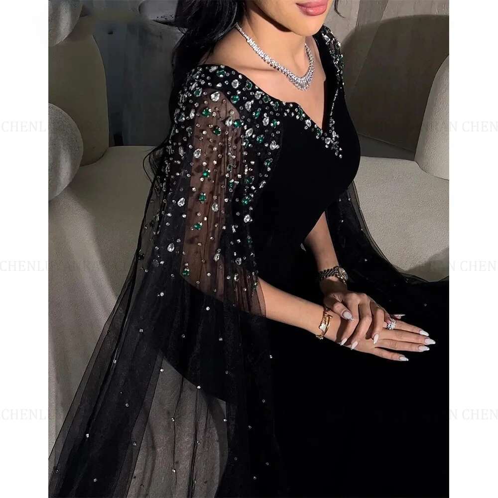 Beading LEONID Saudi Arabia Formal Ocn Dresses Customized Mermaid V Neck Prom Dress Long Evening Party Gowns