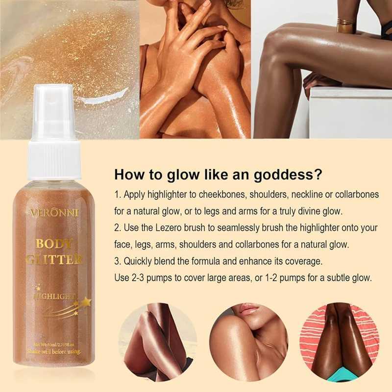 4 Colors Liquid Highlighter Makeup Body Glitter Face Luminizer Smooth Liquid Shine Shimmer Glow Foundation Glitter Body MakeupXJ250217