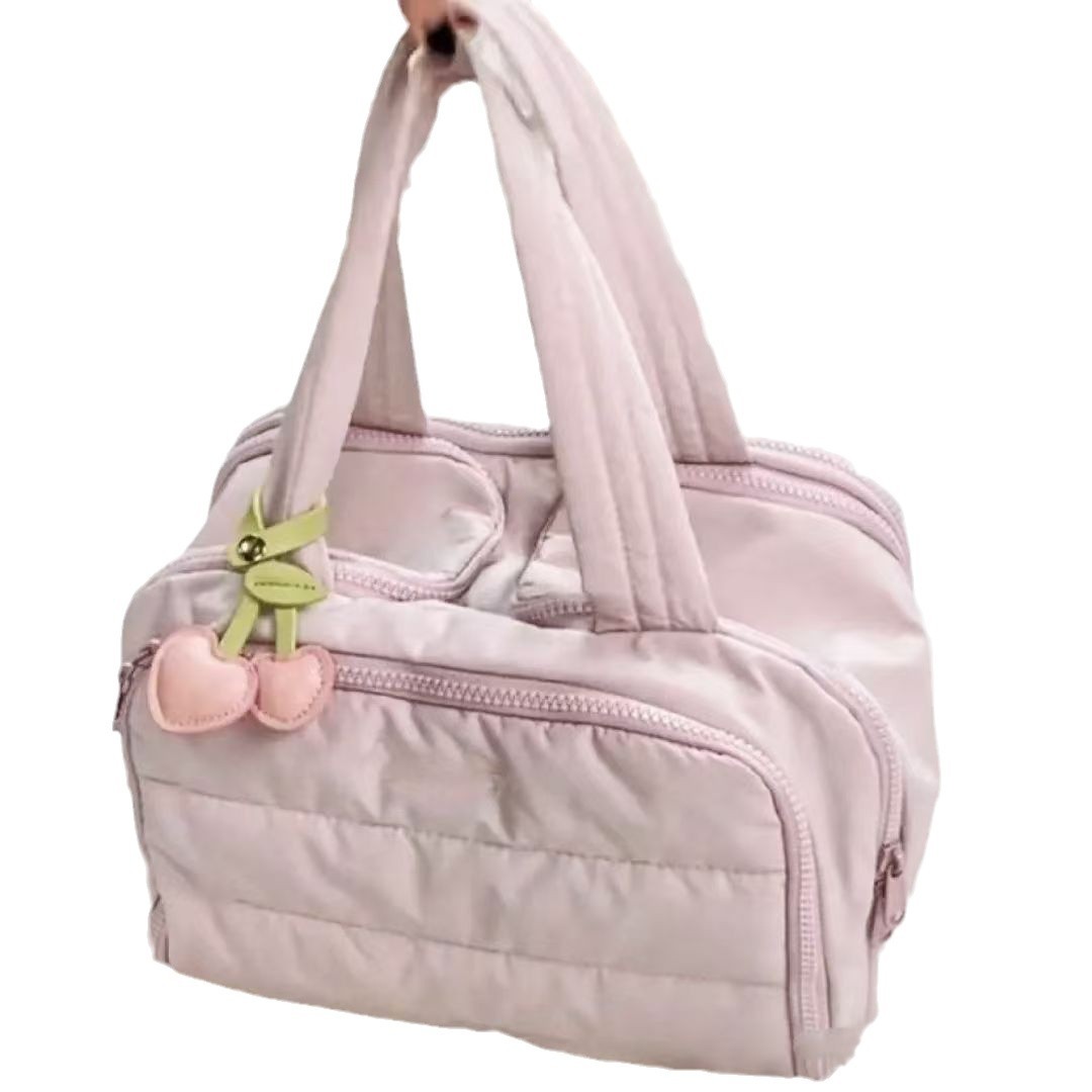 Quilted Puffy Cosmetic Bag Portable Waterproof Nylon Cosmetic Bag