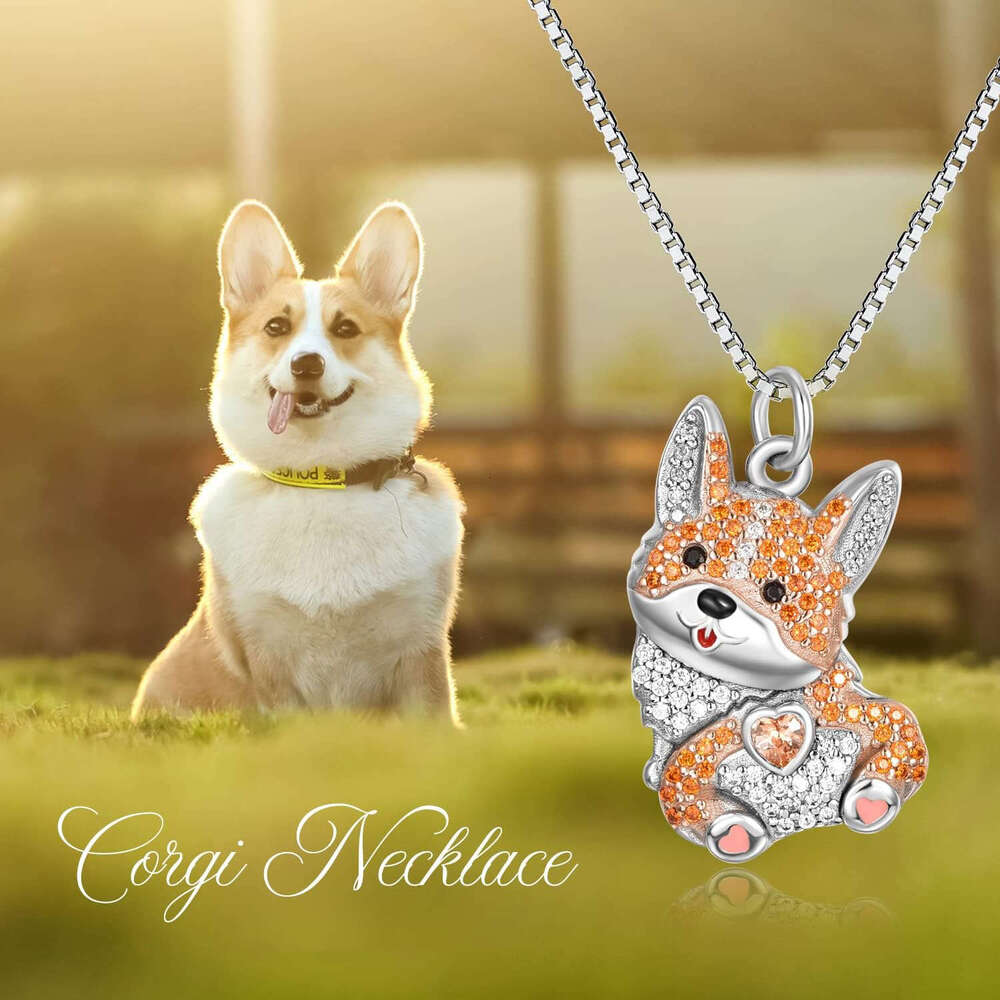 Temu Hot Sale Cute corgi Fart Pendant Exquisite Cartoon Dog Necklace Girl Pet Gift