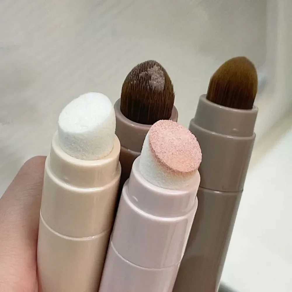 Double head liquid contour stick cold gray with brush waterproof face nose shadow 3D highlight pen concealer makeupW250217