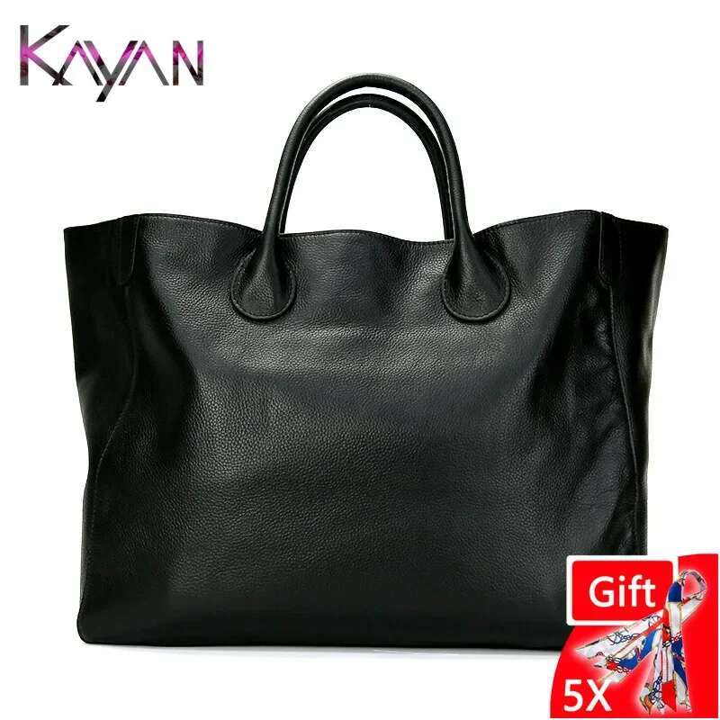 New Super Large Women Tote Cow Leather Star Style Female Shoulder Hot In Shopping Summer Beach Bag