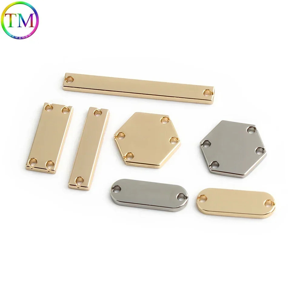 10-50-100PCS SquareHexagonRound Metal Printed Laser Sewing Labels For Pet Tags Bags Clothes Necklace Custom Name 250214