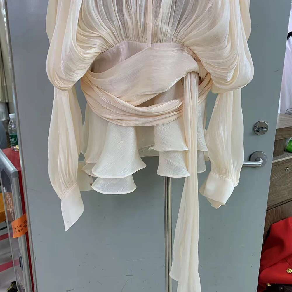 Minimalist Solid Loose Short Dresses For Women Round Neck Long Sleeve High Waist Spliced Lace Up Chic Dress Female Fashion