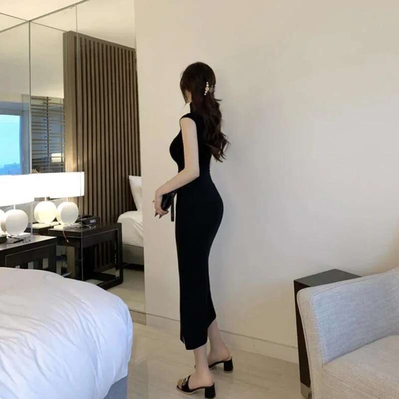 New Fashion Solid Color Elegant Casual Korean Blouse Sleeveless Summer Turtleneck Corset Tops For Women 11972