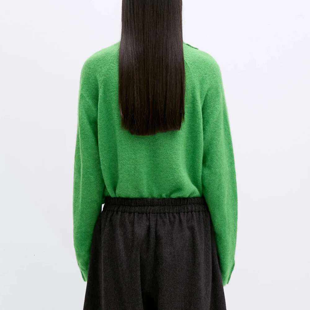 Wool Blend Women Pullover Y2k Single Breasted Decoration Simple Fashion Elegant Commuter Hundred Knit Tops Sweater Fall