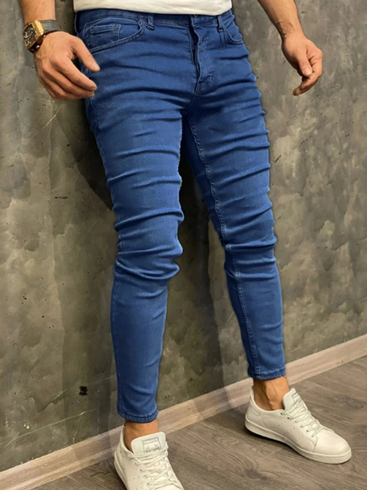 Fashion Men Casual Pants Stretch Jeans Skinny Vintage Wash Plus Size Jean Slim Clothing Male High Quality Hip Hop Denim Trousers 250214