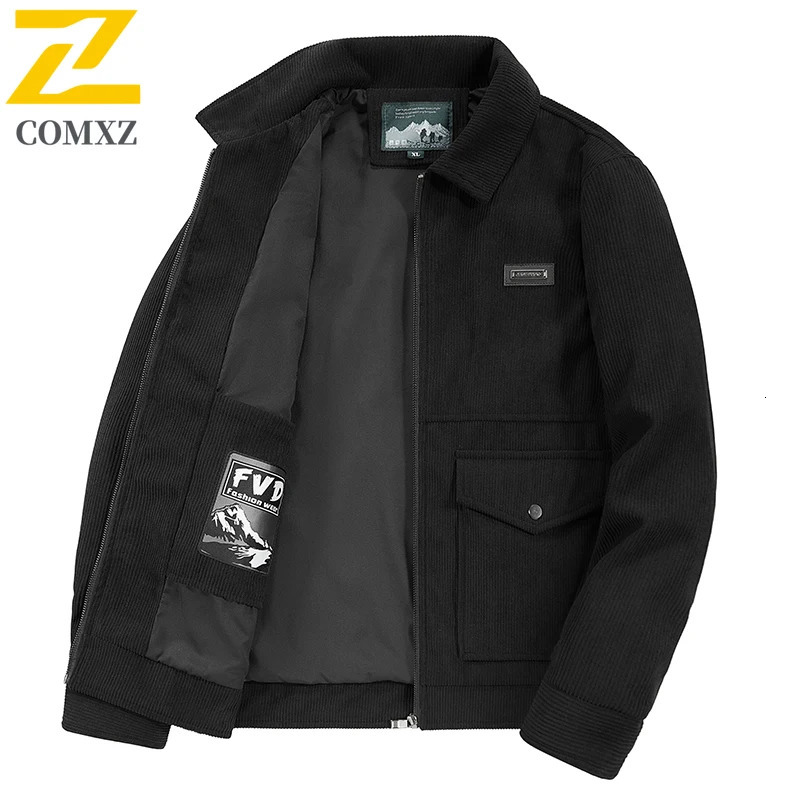 Retro Corduroy Jacket Mens Autumn Harajuku Trendy Windproof Brown Baseball Collar Street Clothing Casual Loose Coat 250210