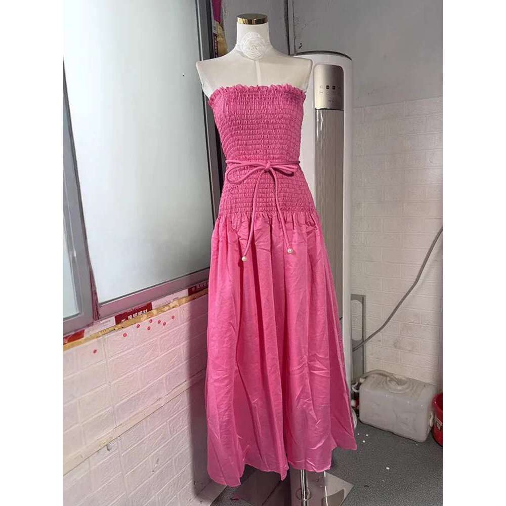 Elegant Women's Minimalist Solid Dresses Slash Collar High Waist Sleeveless Slim Evening Dress Spring 2025 New