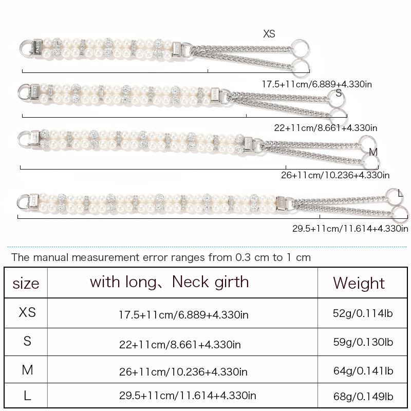 Fashion Dogs Collars with Shining Rhinestone and Pearl, Adjustable Collar Leash Set for Dogs, Puppy Neck Collar, Luxury Pet Collars for Wedding Birthd