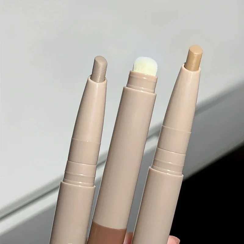 Double Head Contour Stick Bronzer with Brush Face Nose Shadow Cream Contour Pen Waterproof Lasting Contouring Makeup CosmeticsW250217