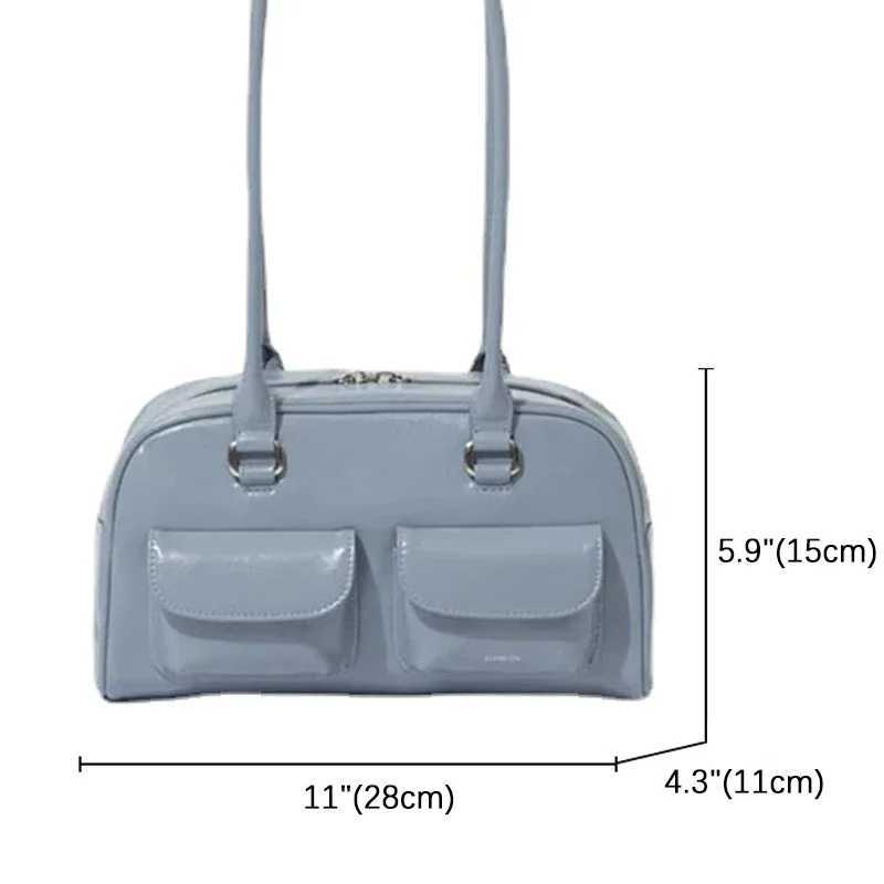 Retro Red Women Satchel Bag PU Leather Multi Pocket Luxury Designer Handbag Female Shoulder Underarm Bag Tote Purses Y250528