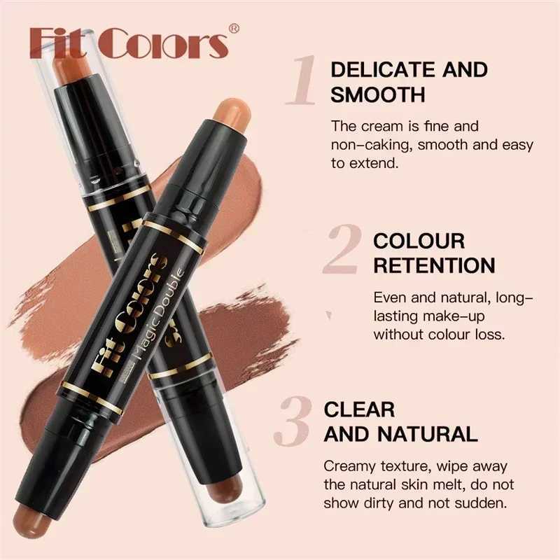 Double-ended Dual-purpose High-light Trimming Stick Three-dimensional Contour Nose Shadow Facial Shape Pencil Face Makeup StickXJ250217
