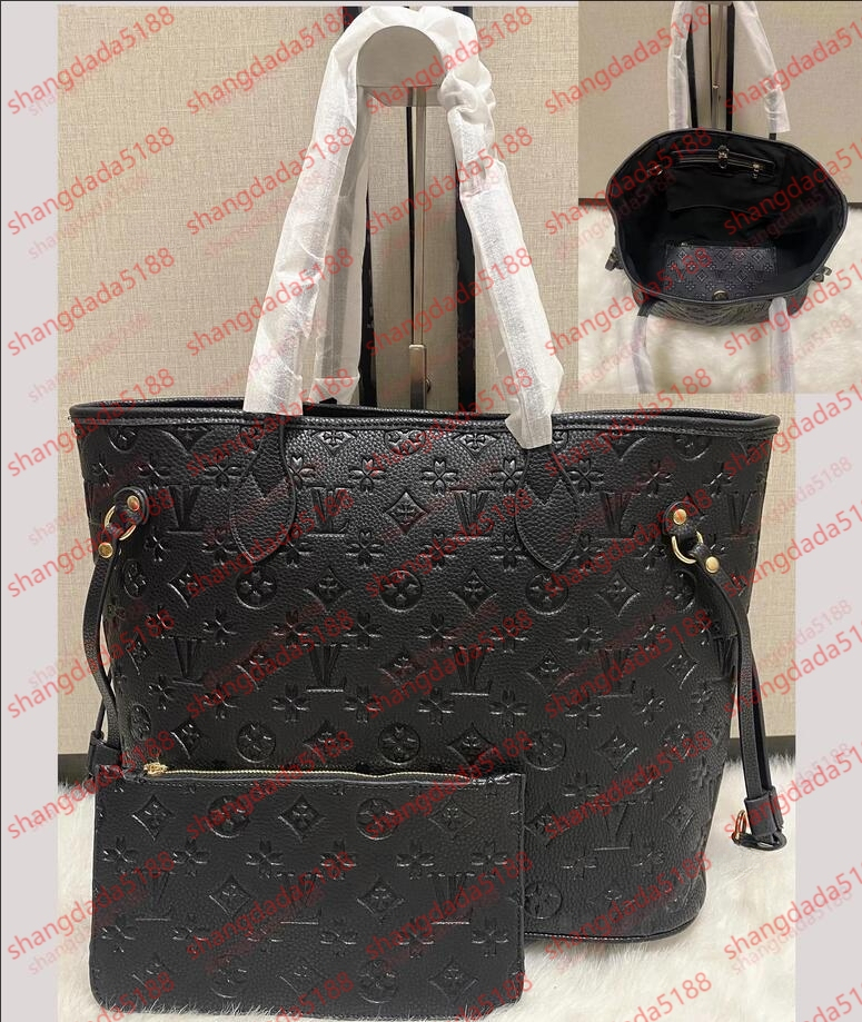 2025 MM size 40156/M40995 2pcs/set Luxury Designer Bag Naverfull Embossed Flower Women Handbags Shoulder Bags Composite Lady beach bag Clutch Tote Bag Purse Wallet