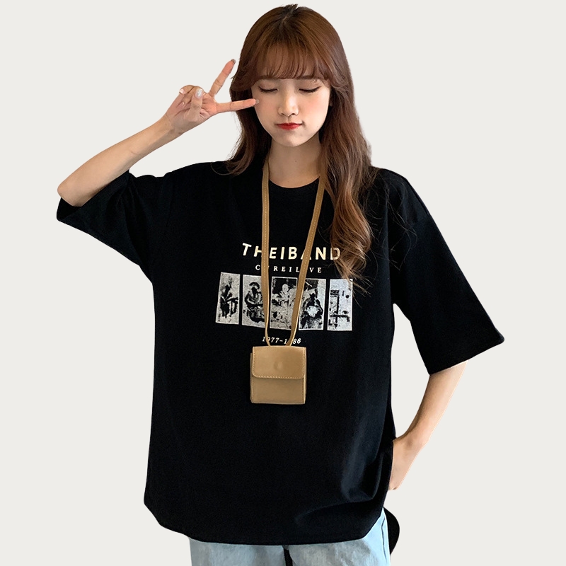 Harajuku short-sleeved t-shirt for women's new summer clothing loose Korean version ins trendy top for women's live broadcast