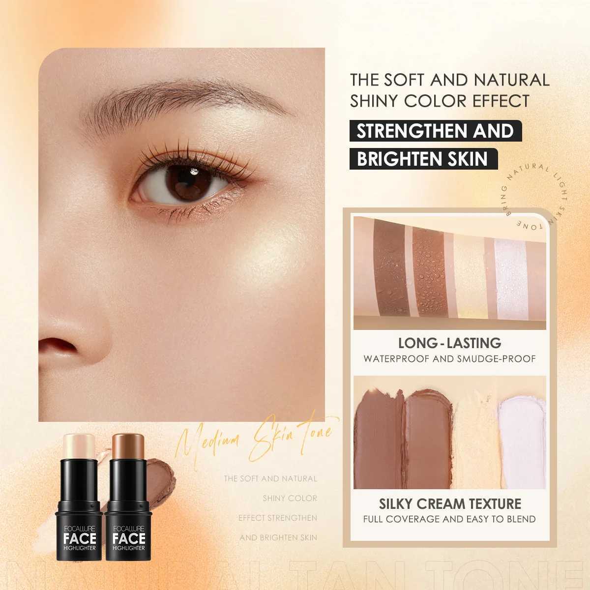 Focallure Facial Brown Contour Stick Facial Makeup Pen Lasting Smooth Contour Shadow Highlighter concealer CosmeticsW250217