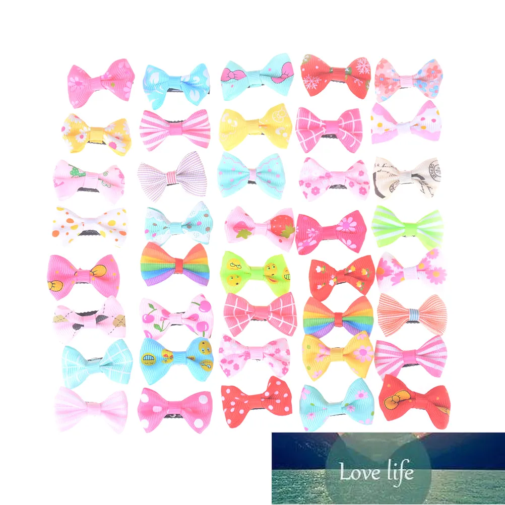 10pcs Colorful Barrettes Pet Dog Ribbon Hair Clip Bows Girls Dog Hairpins Hair Accessories Hairgrip Headwear Factory price expert design ZZ
