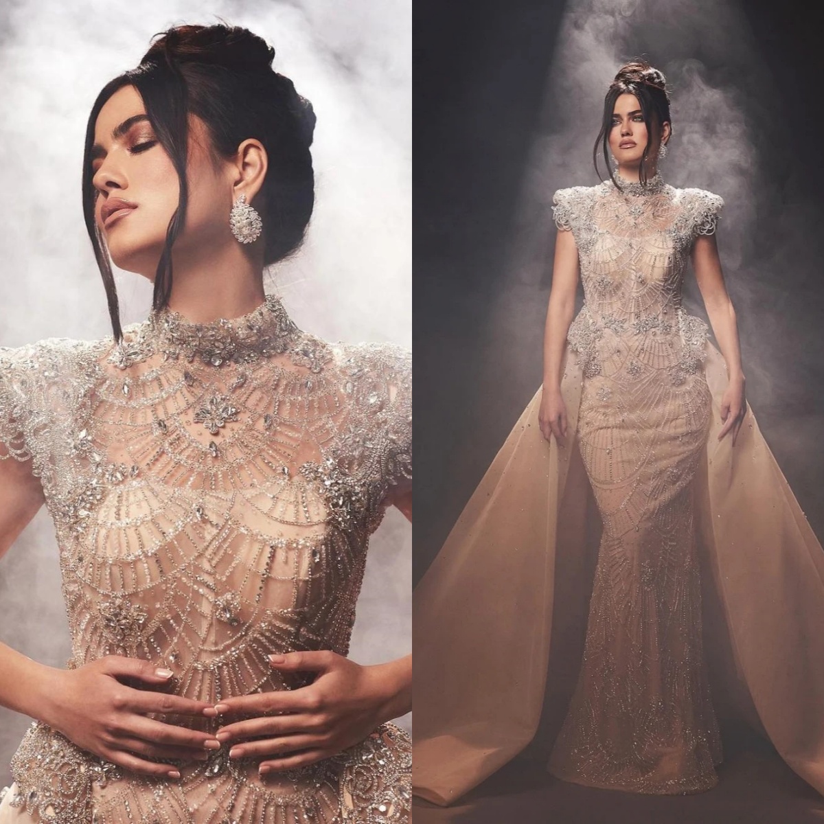 High Neck Wedding Dress Exquisite Beading Crystals A Line 2025 Modern Long Customized Dreamy Women Bridal Gown