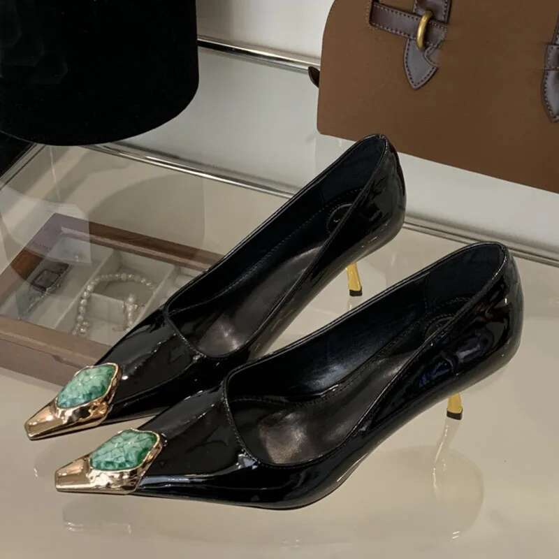 Female Rhies Women Stiletto Pumps Fashion Pointed Toe Footwear Ladies High Heels Shoes 2025 New