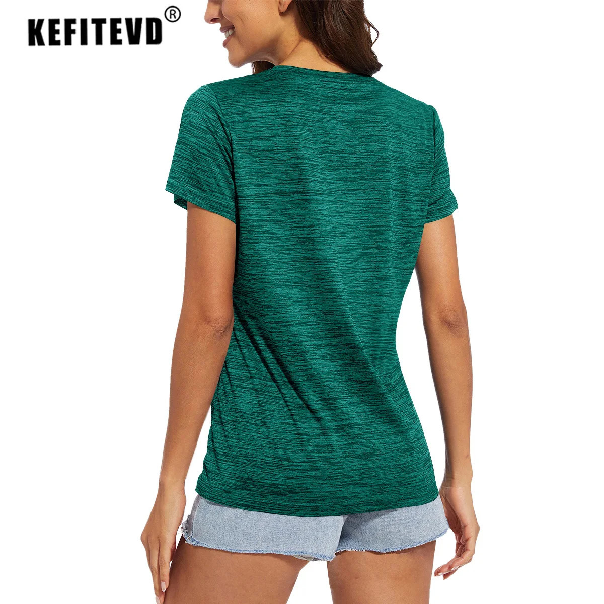 KEFITEVD Summer Quick Dry Shirts Women Casual Running T-shirt Lightweight Moisture Wicking Athlete Tops Gym Yoga Workout T-shirt 250217