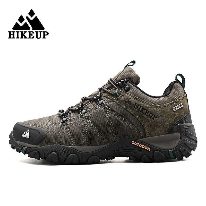 HIKEUP Non-slip Men Hiking Shoes Breathable Outdoor Wear Resistant Splashproof Climbing Men Sneaker Tourism Mountain ShoesC250217