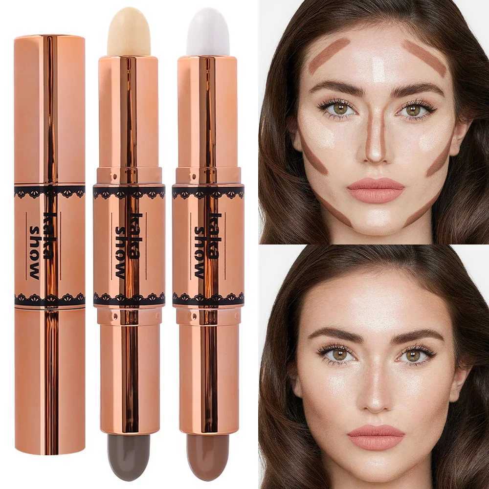 1PC Double-end Waterproof Shimmer Face Bronzer Highlighters Glitter Corrector Contour Illuminator Pencil Stick Makeup CosmeticsW250217