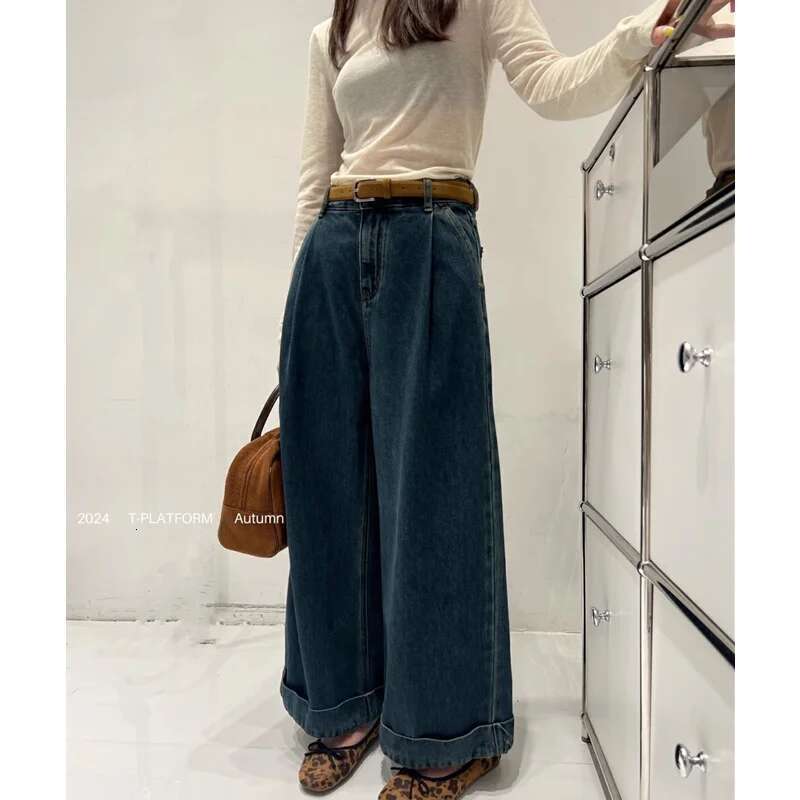 Red Jeans Women 90S Vintage Personality High Waisted Straight Trouser Streetwear Casual Loose Girl Wide Leg Classic Denim Pants