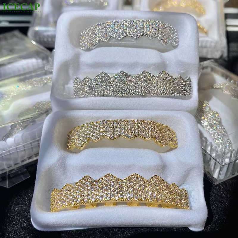 Custom VVS Moissanite Diamond Grillz For Teeth Single Iced Out Hip Hop Rose Gold Grillz Teeth 925 Sterling Silver Men Grillz