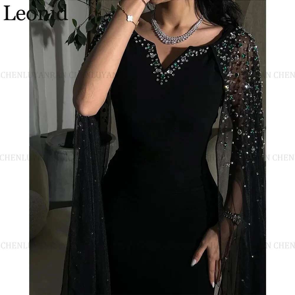 Beading LEONID Saudi Arabia Formal Ocn Dresses Customized Mermaid V Neck Prom Dress Long Evening Party Gowns