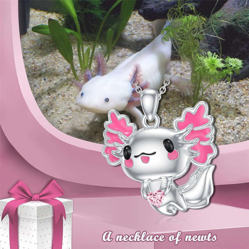 Hot selg new fashionable cartoon Feitian big ear pink embrace love salamander women's necklace pendant