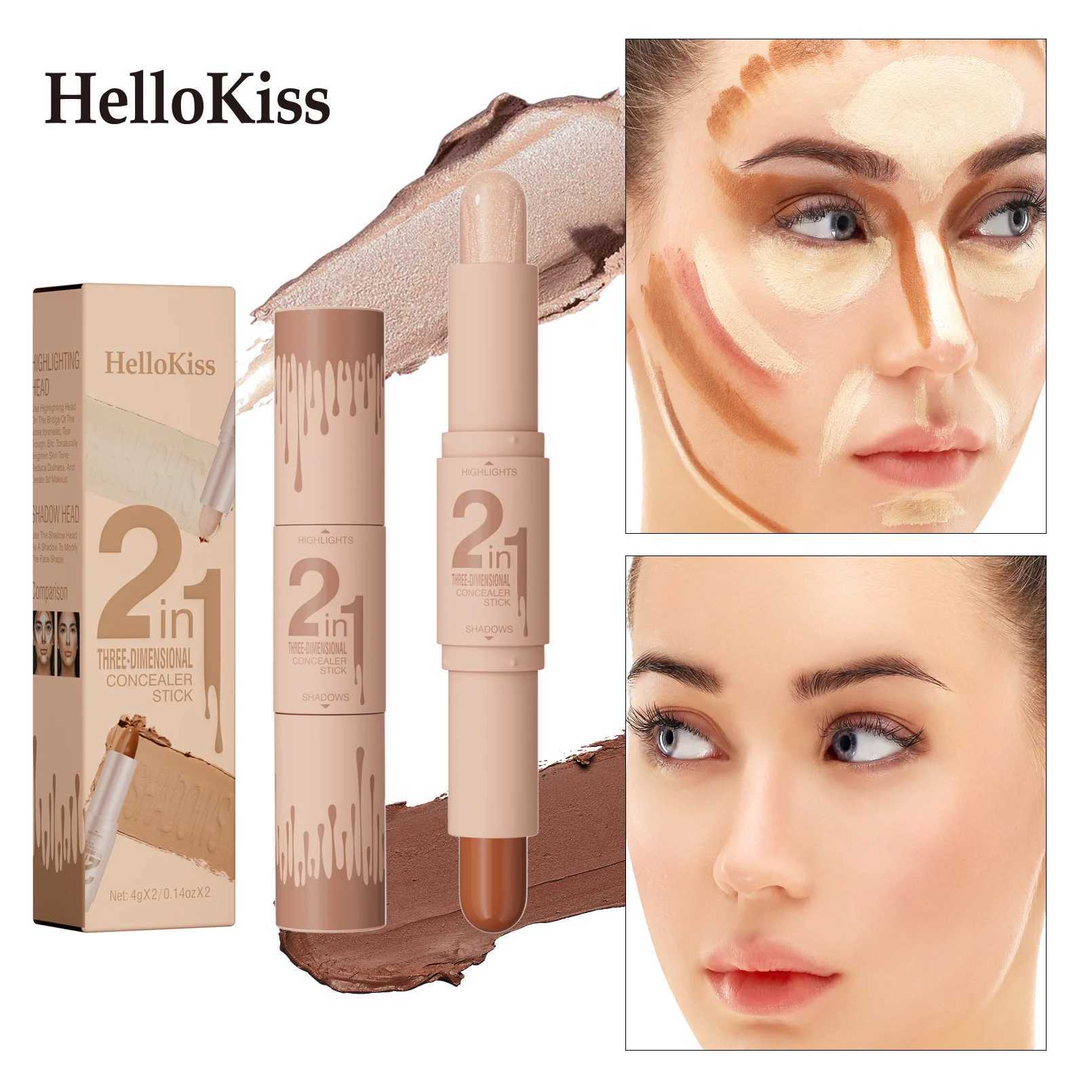 Double-ended Face Contour Concealer Stick Waterproof Oil-control Matte Natural V-face Shaping Contouring Highlight Pen CosmeticsXJ250217