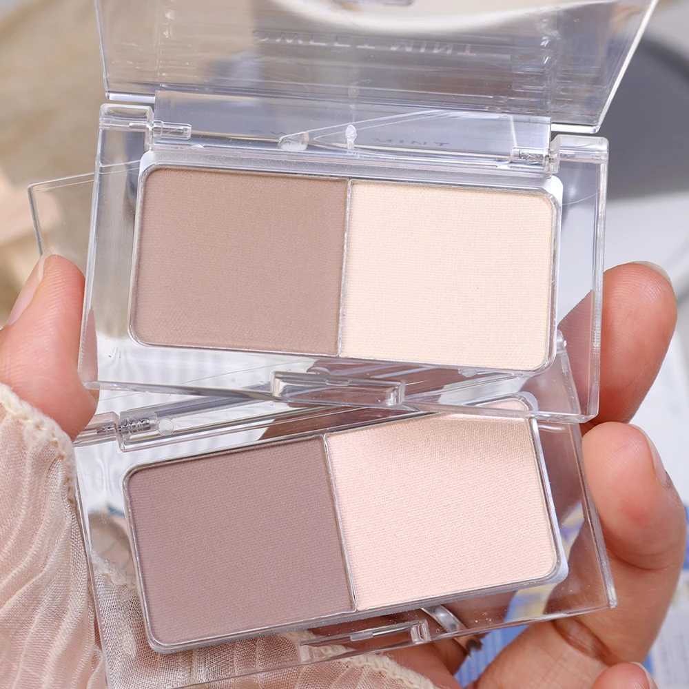 Two-tone 3D Nose Shadow Highlighter Palette 2 in 1 Matte Brighten Contouring Powder Grey Brown Eyebrow Powder High Gloss MakeupXJ250217