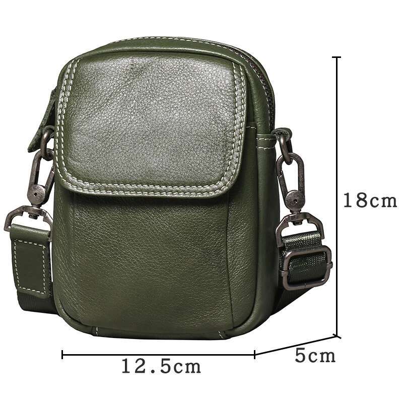 Leathfocus Men's Retro Crossbody Leather Waist Mini Cowhide Phone Sg Casual Wear Belt Bag