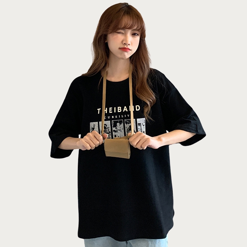 Harajuku short-sleeved t-shirt for women's new summer clothing loose Korean version ins trendy top for women's live broadcast