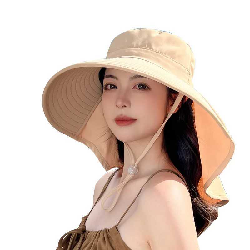 Outdoor Sun Bucket Hat for Women Girls with 50+ UPF Protection Safari Cap Wide Brim Fishing Hat with Neck Flap Model 8112 W250217