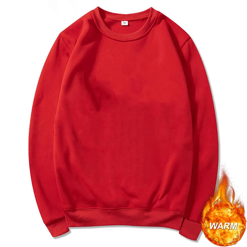 Mens and Womens Solid Color Thickened Round Neck Sweatshirts Casual Pullovers Daily Style Fashionable Warm 250214