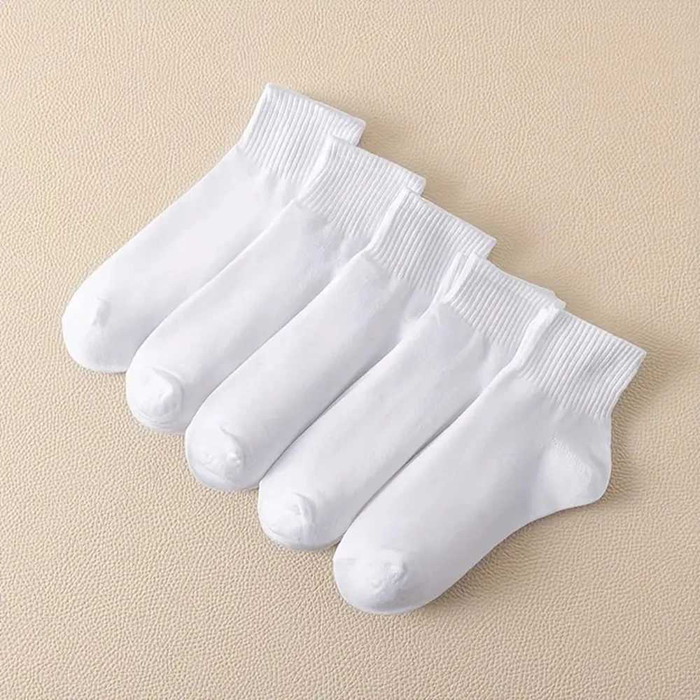 3/4/5/6 pairs of solid color black and white mens socks summer autumn retro student boys short sleeved mens low ankle socks W250217