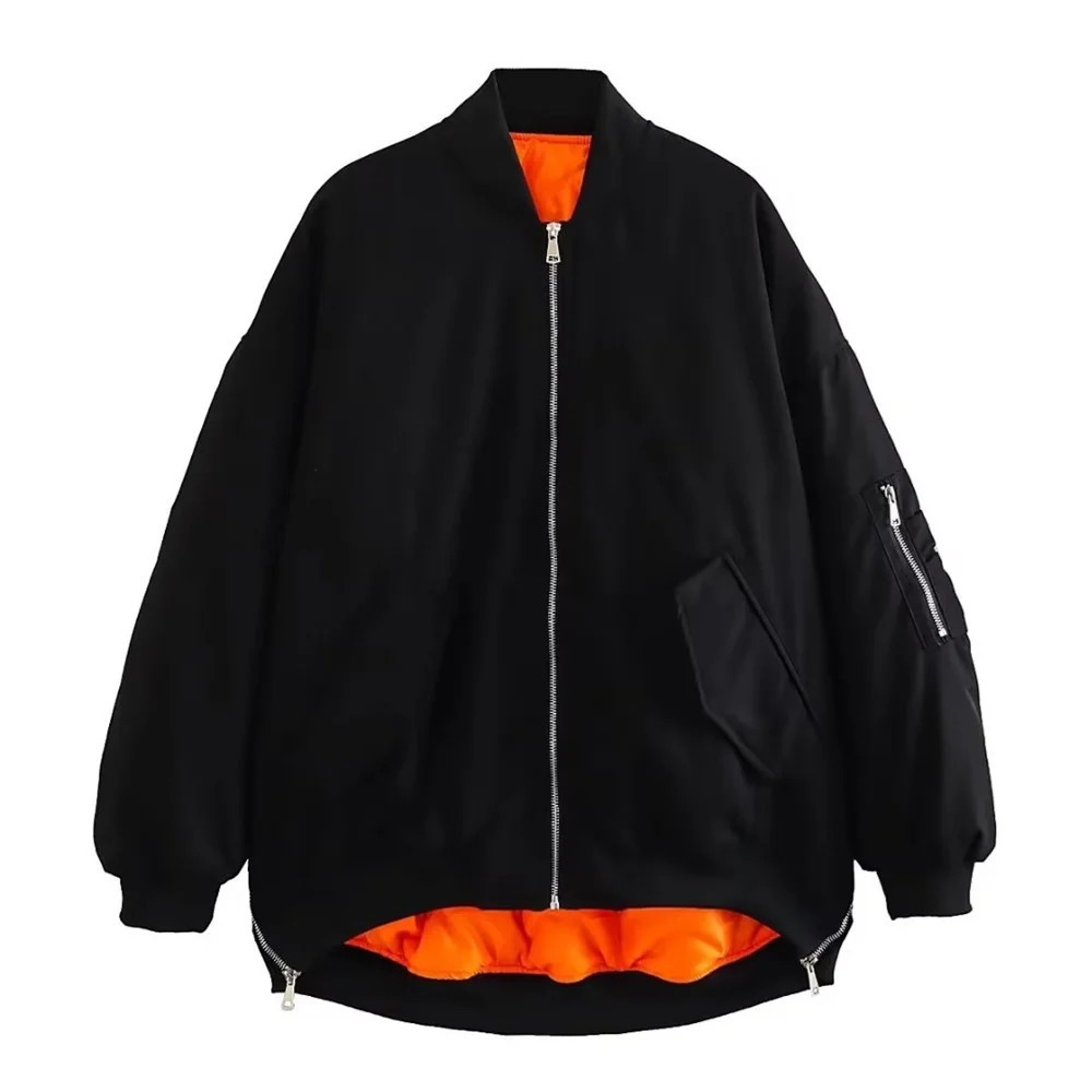 UNIZERA AutumnWinter Womens Casual Loose Fit Cotton Clipped Pilot Jacket Baseball Suit Long Sleeve Collar Coat 250213