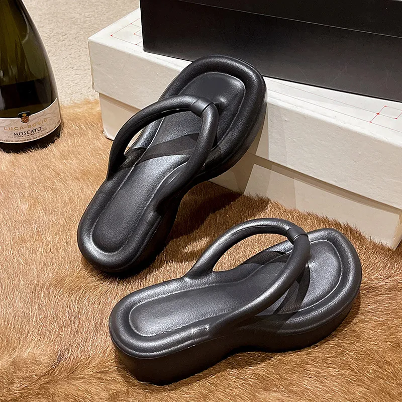 Women's Thick Bottom Wedges Flip ps 2024 Summer Clip Toe Chunky Platform Sandals Woman Eva Non Slip Outdoor Slippers Slides