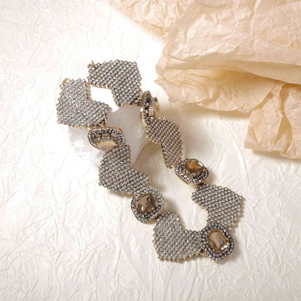 ZA exquisite fashion light full dia string connection geometric love women's necklace temperament versatile vintage style