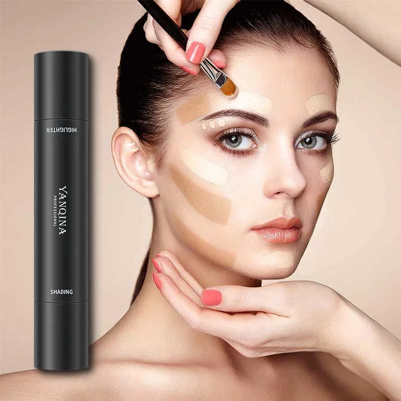 Double-headed Contour Stick Face Brown Bronzer Foundation Make Up Pen Smooth Contour Shadow Highlight Concealer CosmeticsW250217