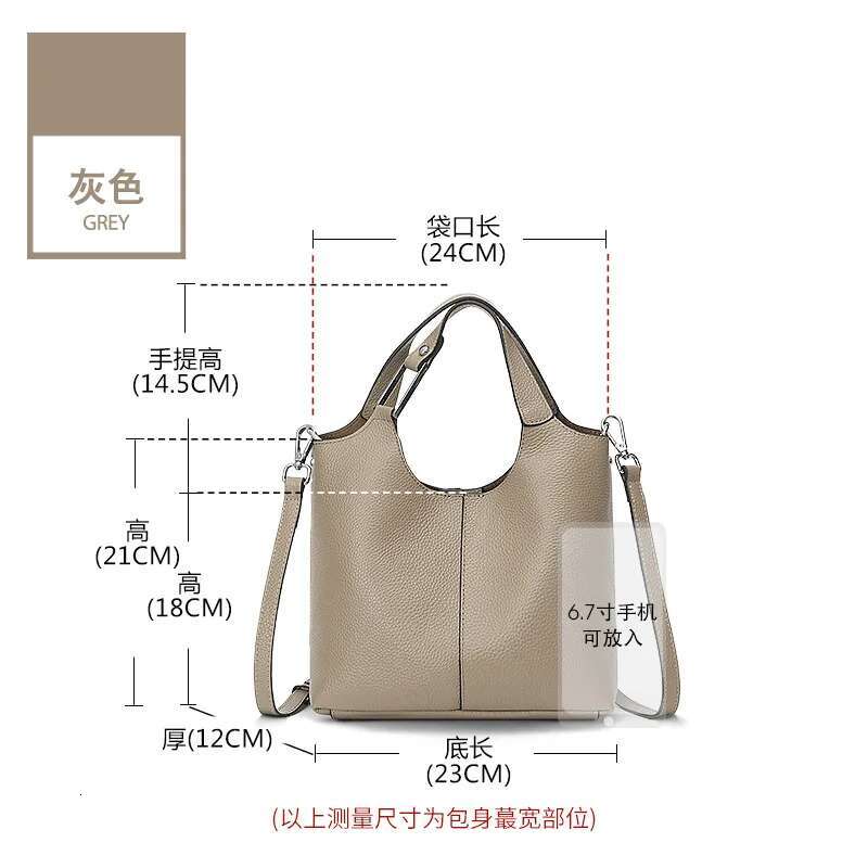 Casual Crossbody Bag2024New Fashion Versatile Large Capacity Handbag Genuine Leather Women's Shoulder Bag