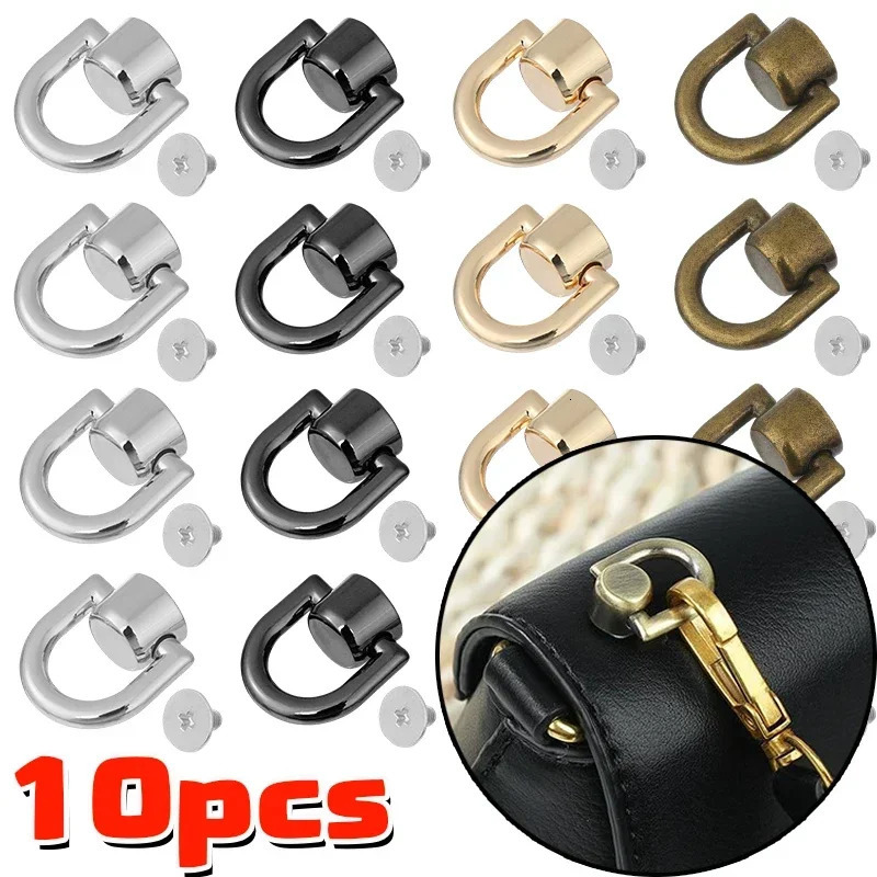 Dshaped Ring Bag Side Clip Buckles Retro Metal Double D Buckle Handbag Chain Handles Connector Strap Hardware Accessories 250213