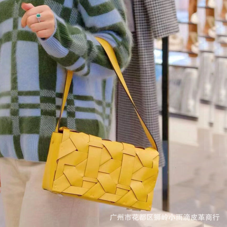 Bag Ditana New Chinese Style Woven High-End Single Shoulder Crossbody Small Square Armpit Bag, Genuine Leather Bag For Women