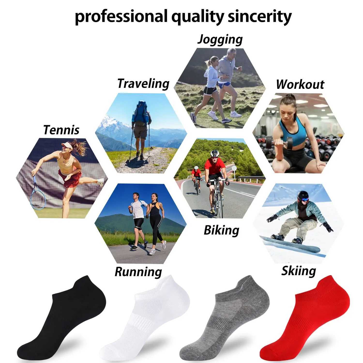 5/0 pairs of ankle sports running socks white soft thin low top short film mens and womens socks W250217